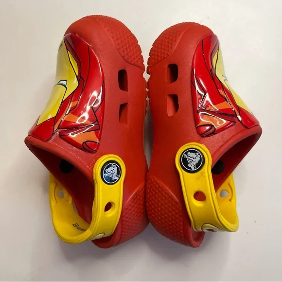 Crocs Iron Man Face Clogs - Marvel Mask - Red Yellow  Kids 7 C - Picture 4 of 9